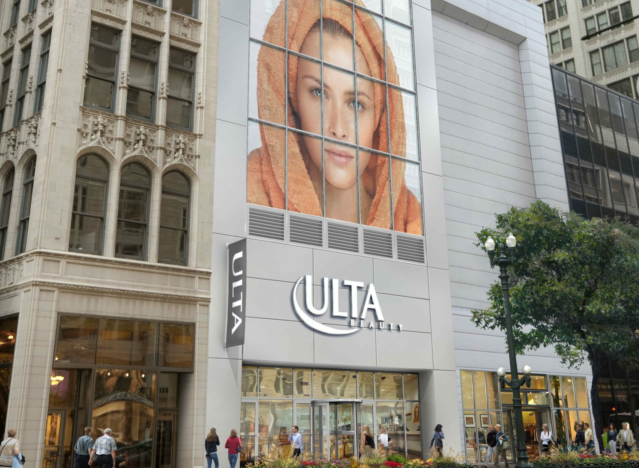 Exterior shot of Ulta Retail Store in Chicago, Illinois.
